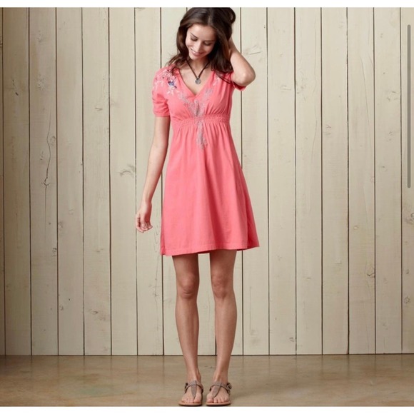 Johnny Was Dress Small Boho Cottage Core Embroidered Bird Floral Flirty … - Picture 1 of 10